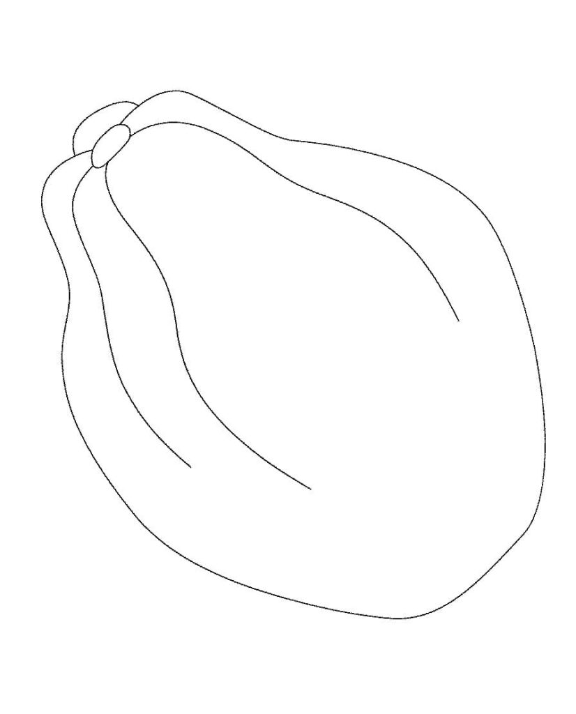 Desenho de Mamão para Colorir Lápis de Cor