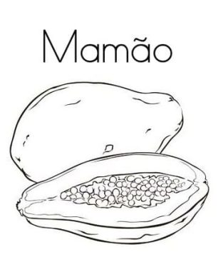 Desenho Imprimível de mamão para Pintar
