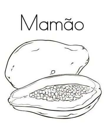 Desenhos de Mamão para Colorir