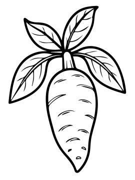 Desenho de Mandioca grátis para crianças para Colorir