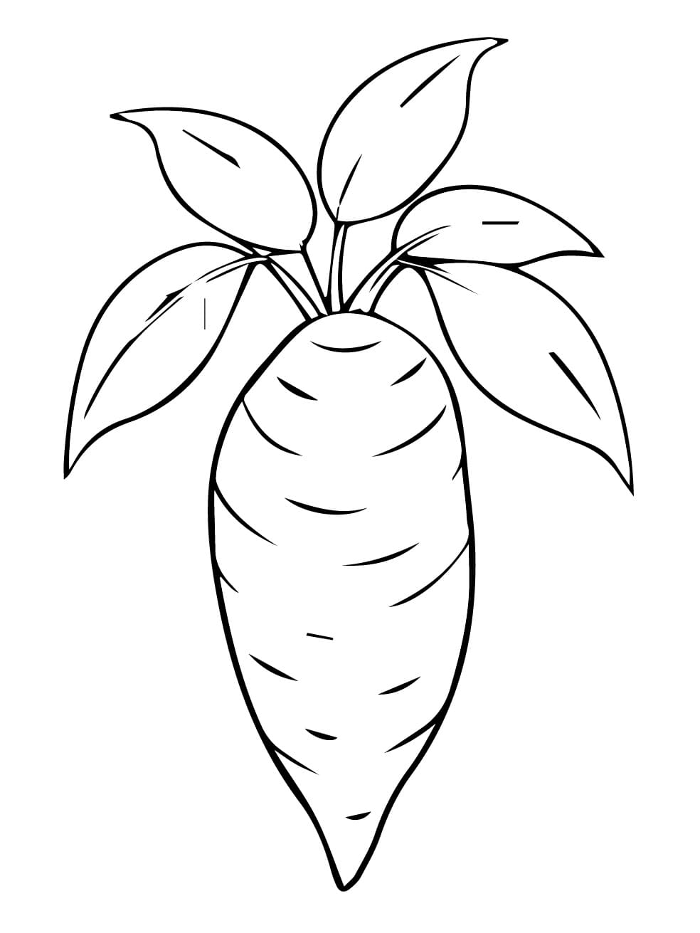 Desenho de Mandioca Imprimivel Grátis para Crianças para Colorir