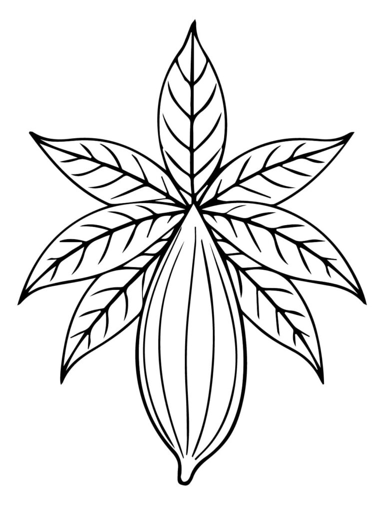 Desenho de Mandioca Imprimivel para Colorir