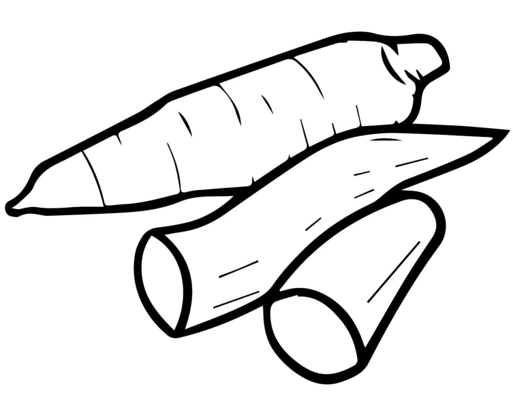Desenho de Mandioca para Crianças de 1 Ano para Colorir