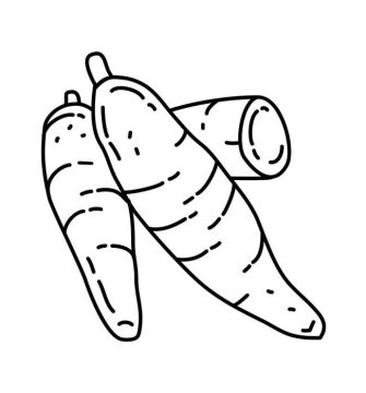 Desenho de Mandioca para crianças de 6 Ano para Colorir