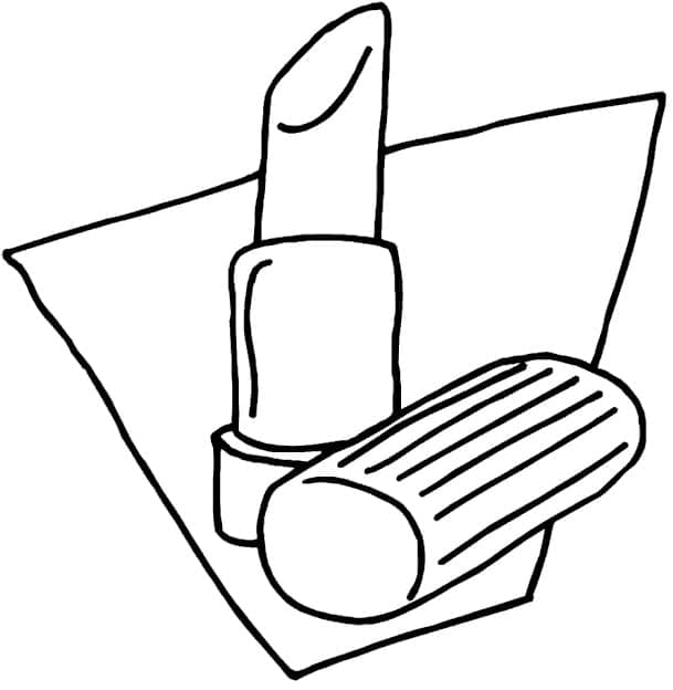 Desenho de Batom de Maquiagem para Colorir
