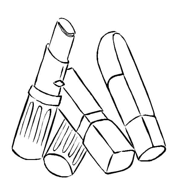 Desenho de Batons de Maquiagem para Colorir