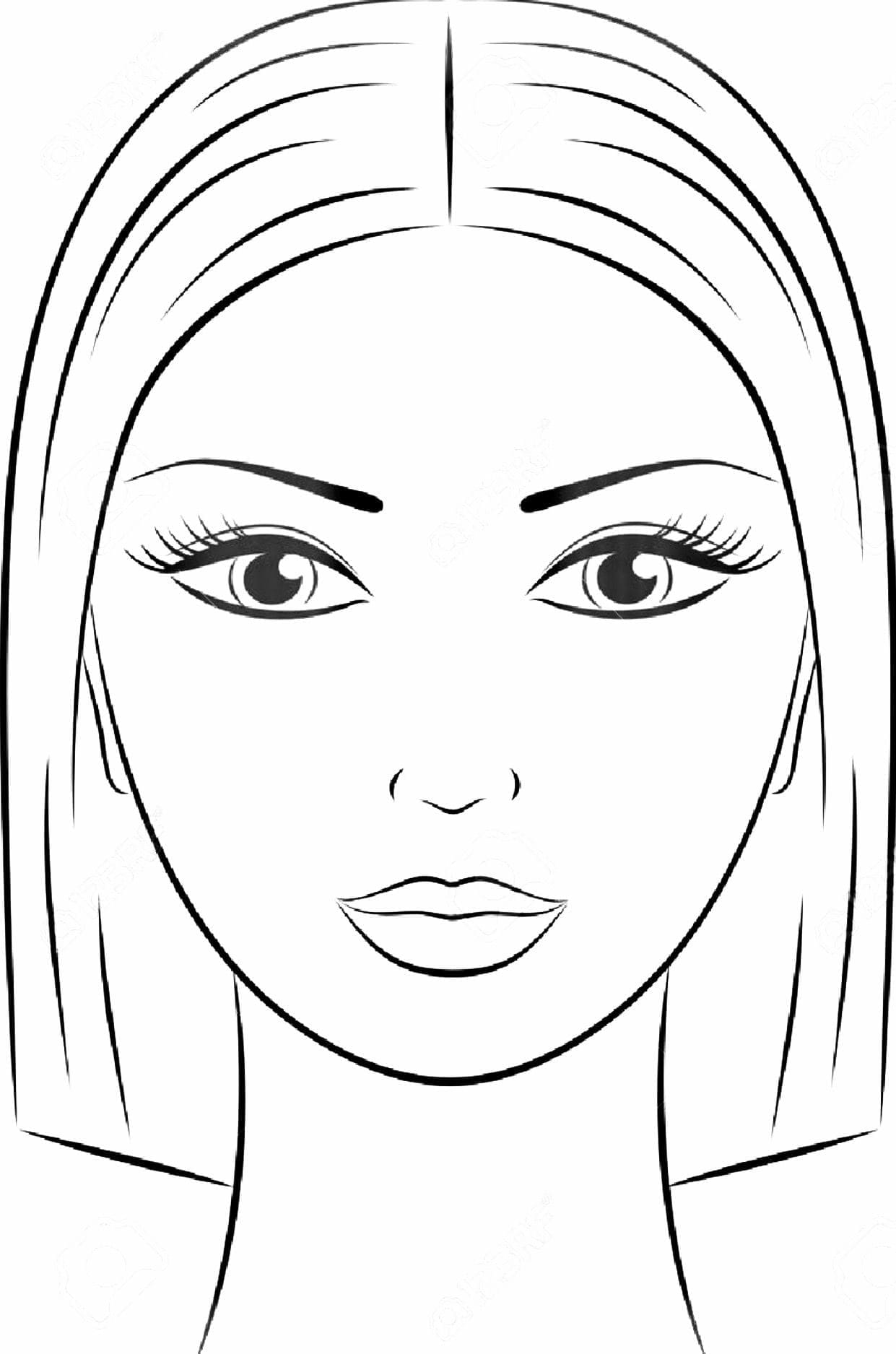 Desenho de Cara de Maquiadora para Colorir