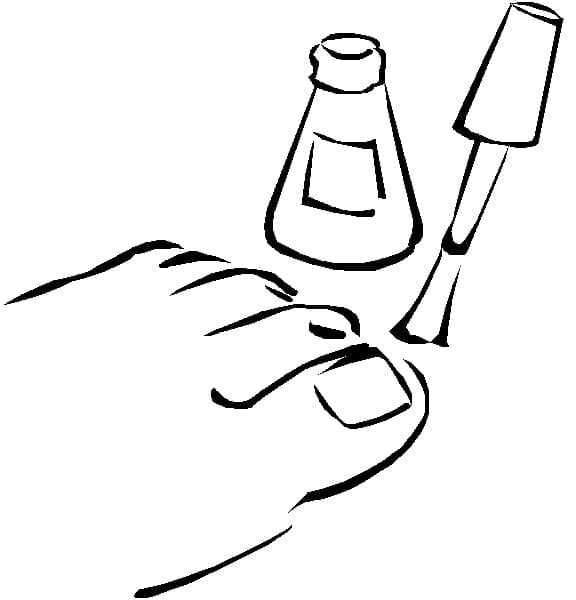 Desenho de Esmalte de Maquiagem para Colorir