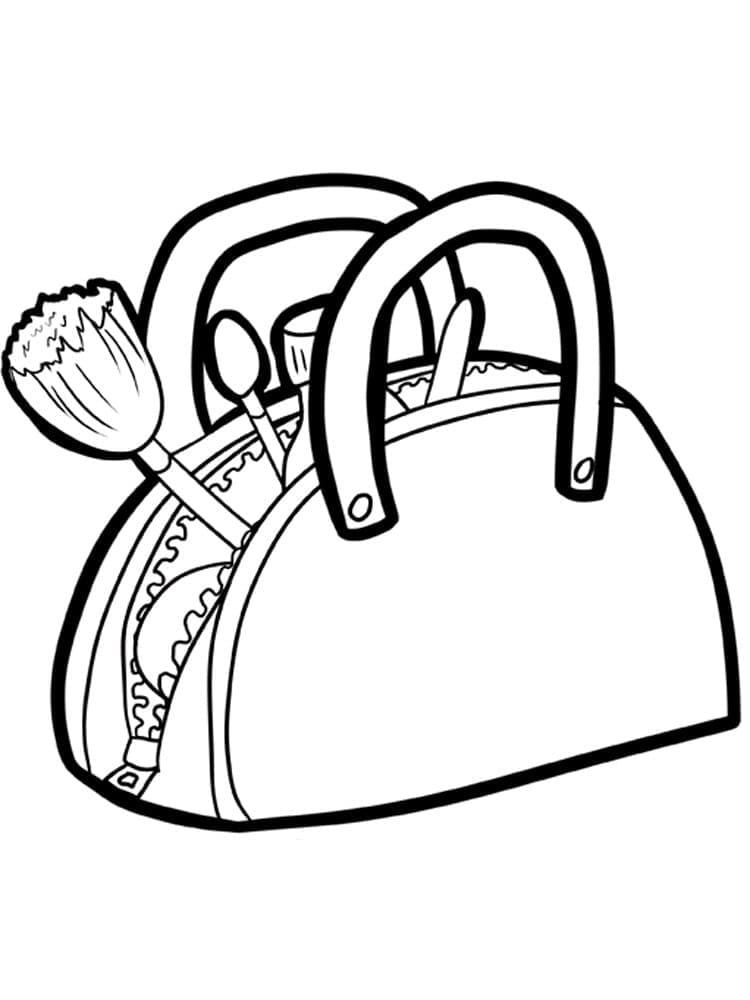 Desenho de Maleta Maquiagem para Colorir