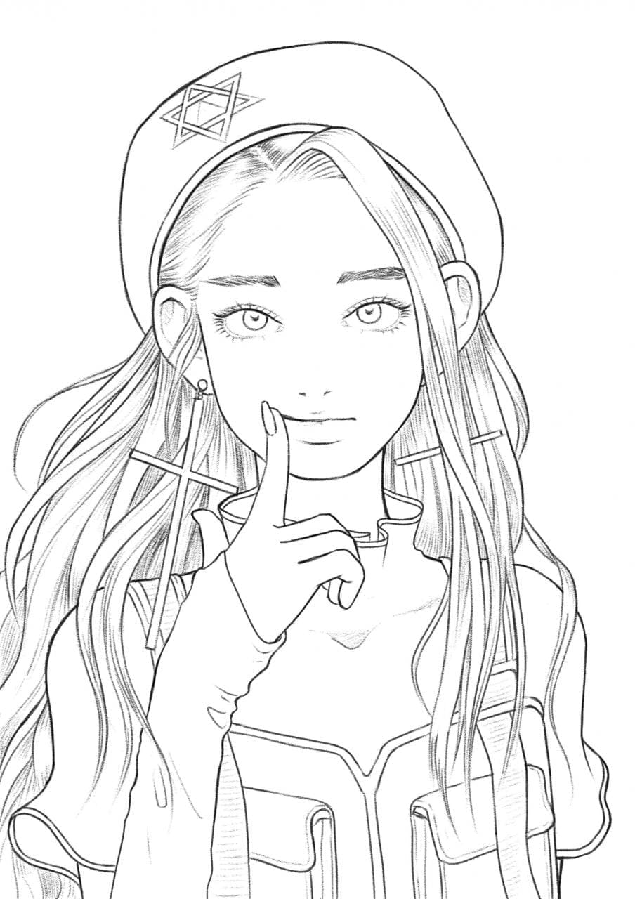 Desenho de Maquiagem Adolescente para Colorir