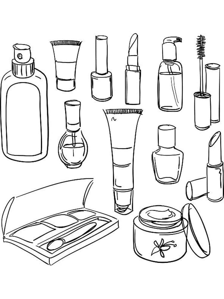 Desenho de Maquiagem de Menina para Colorir