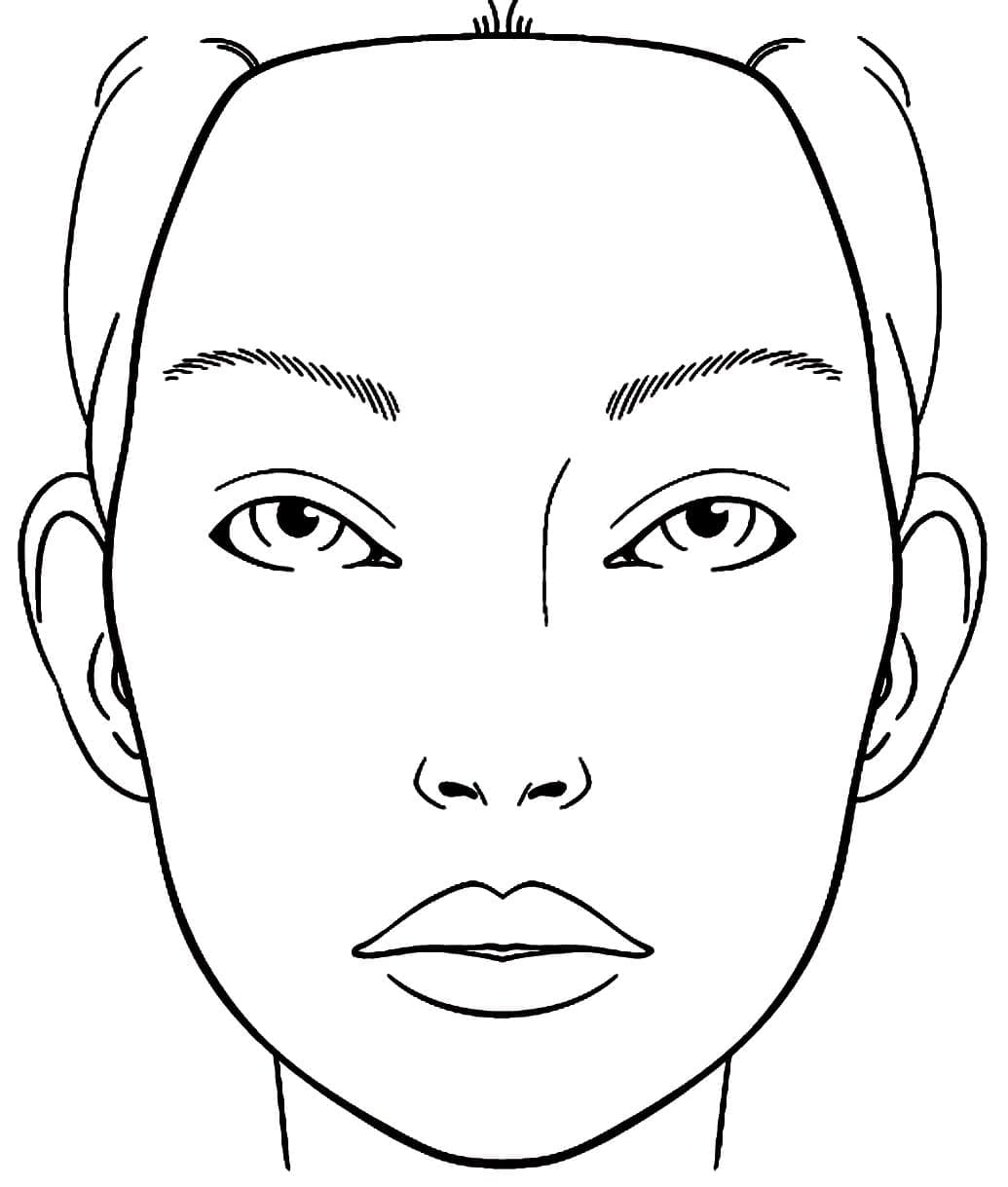 Desenho de Maquiagem Facial para Colorir
