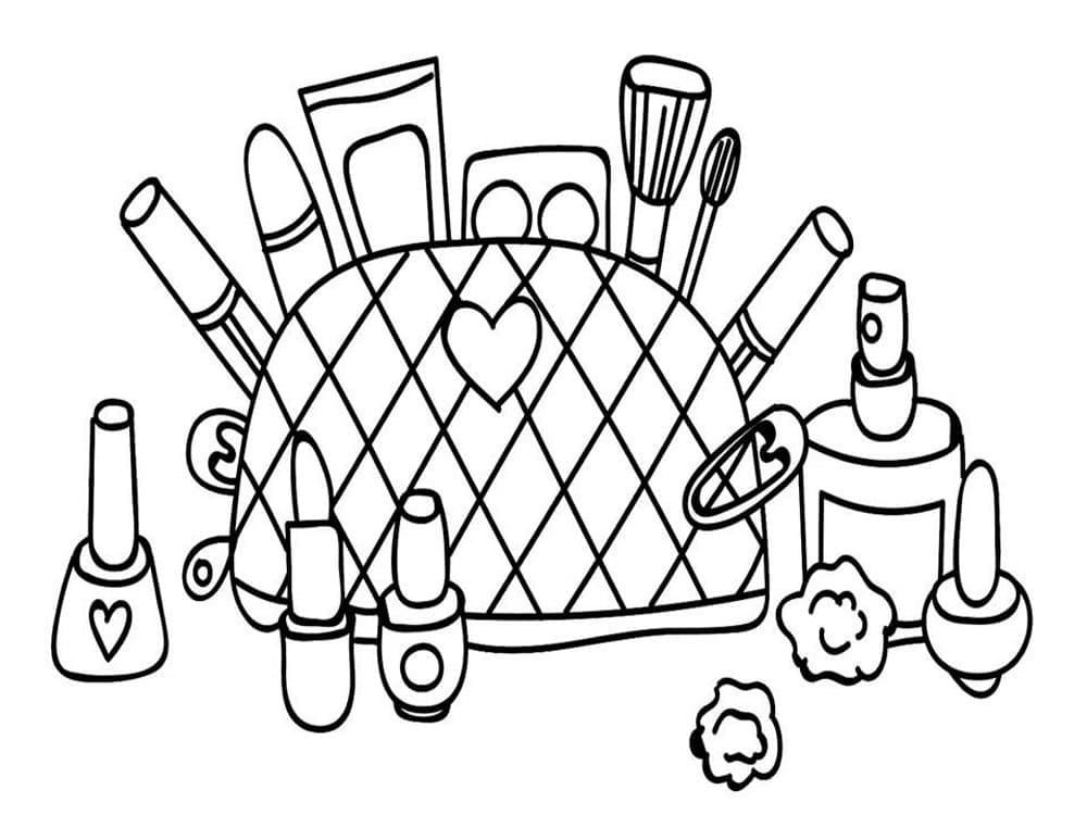 Desenho de Maquiagem Grátis para Colorir