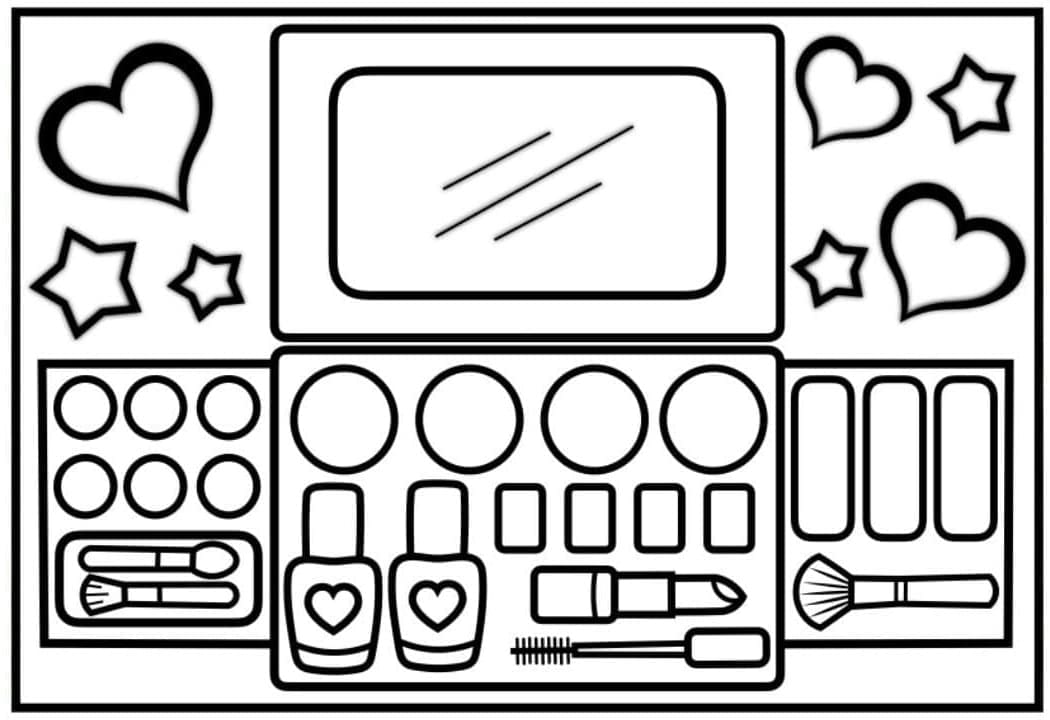 Desenho de Maquiagem Grátis para Crianças para Colorir