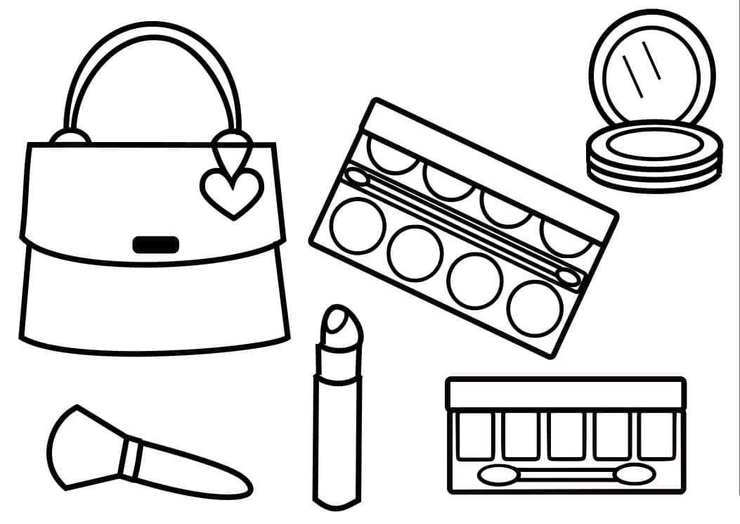 Desenho de Maquiagem Grátis para Meninas para Colorir