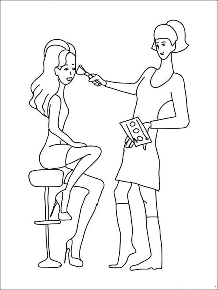 Desenho de Maquiagem Imprimivel para Colorir
