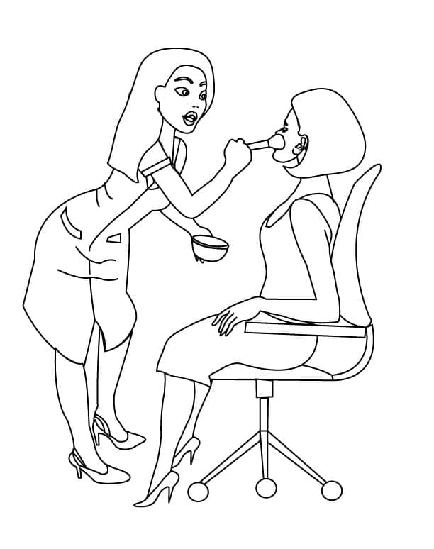 Desenho de Maquiagem Profissional para Colorir
