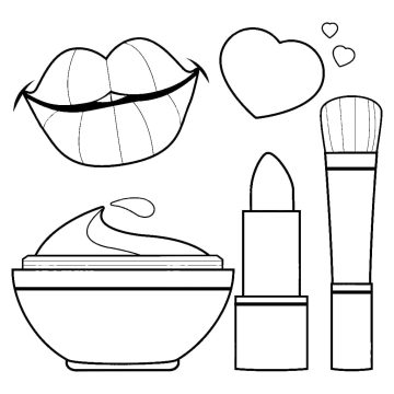 Desenho de Maquiagem Simples para Colorir