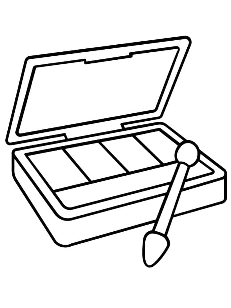 Desenho de Paleta de Maquiagem Básica para Colorir