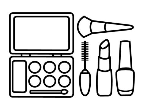 Desenho de Uma Paleta de Maquiagem para Colorir
