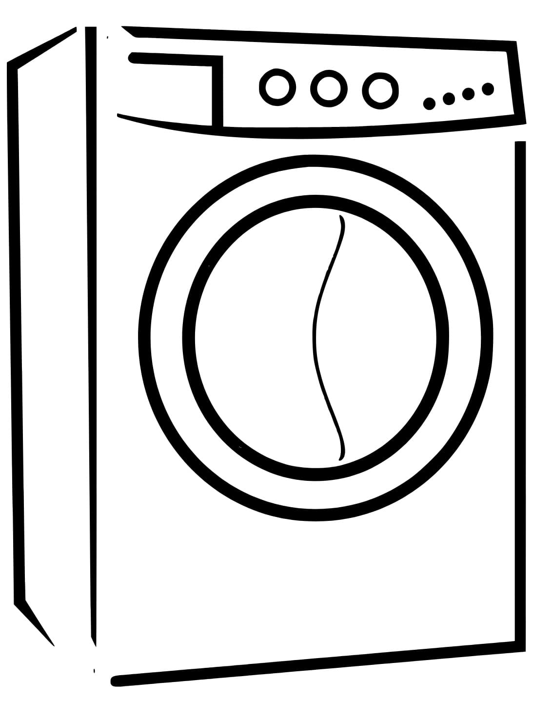 Desenho de Máquina de Lavar Fácil para Colorir