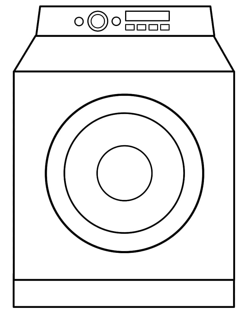 Desenho de Máquina de Lavar Grátis para Colorir