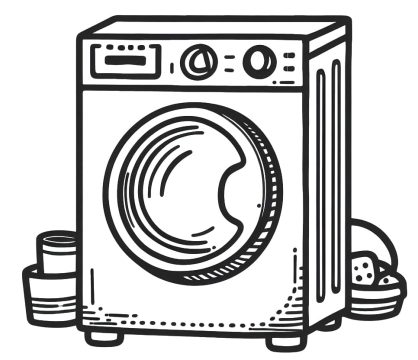 Desenho de máquina de Lavar Imprimível para Colorir