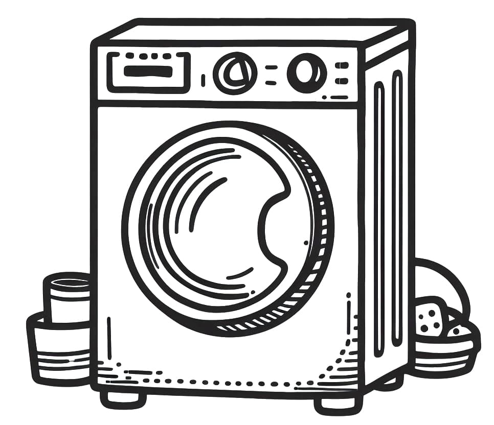 Desenho de Máquina de Lavar Imprimivel para Colorir