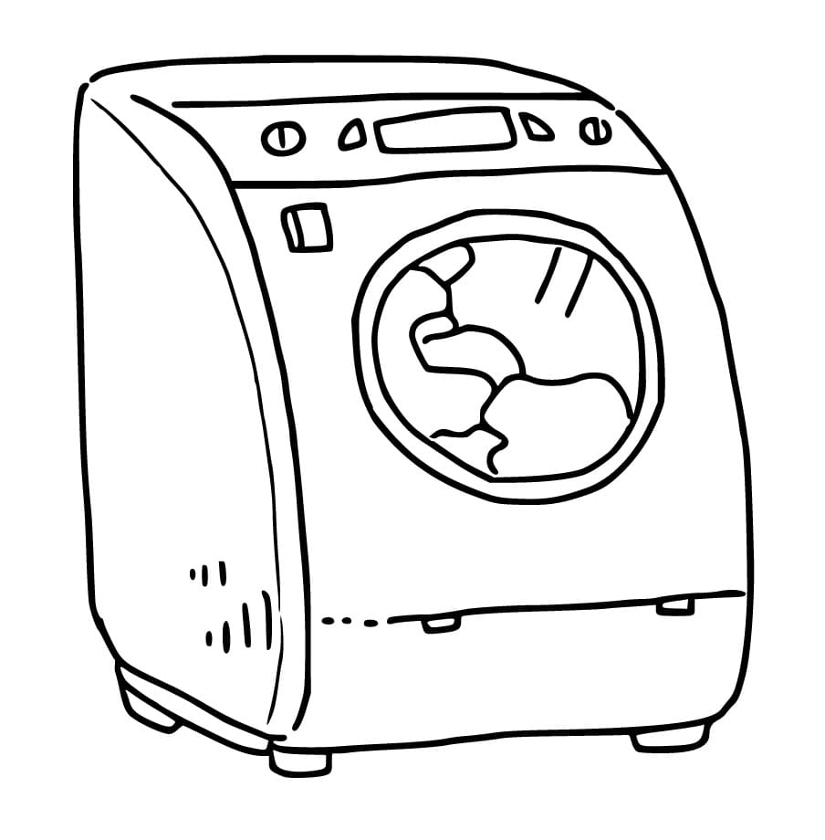 Desenho de Máquina de Lavar para Crianças para Colorir