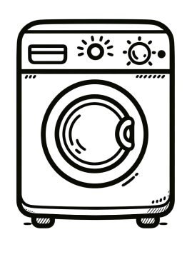 Desenho de Pequena máquina de Lavar para Colorir