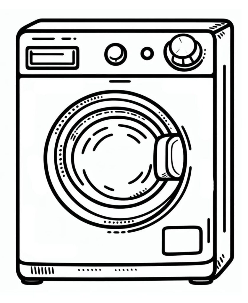 Desenho de uma Máquina de Lavar para Colorir