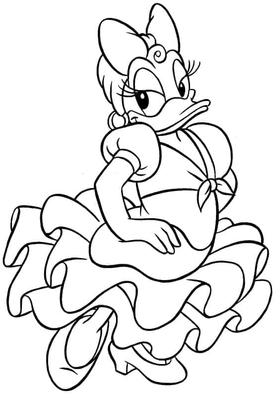 Desenho de Disney Margarida Grátis para Crianças para Colorir