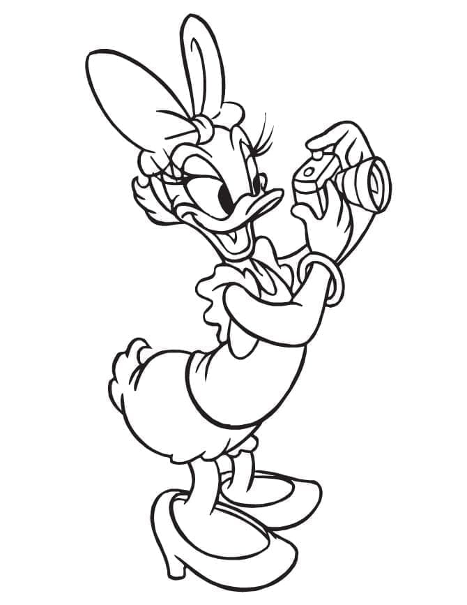 Desenho de Disney Margarida e Câmera para Colorir