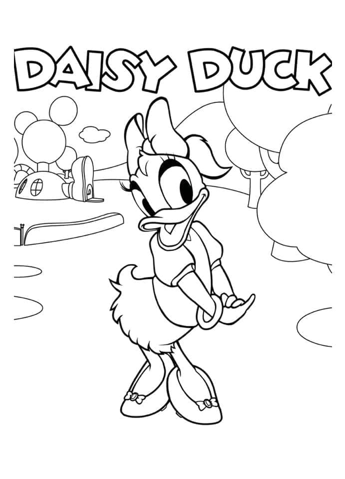 Desenho de Imagem de Disney Margarida para Colorir