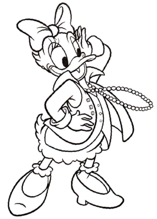 Desenho de Margarida Pata Feliz para Colorir