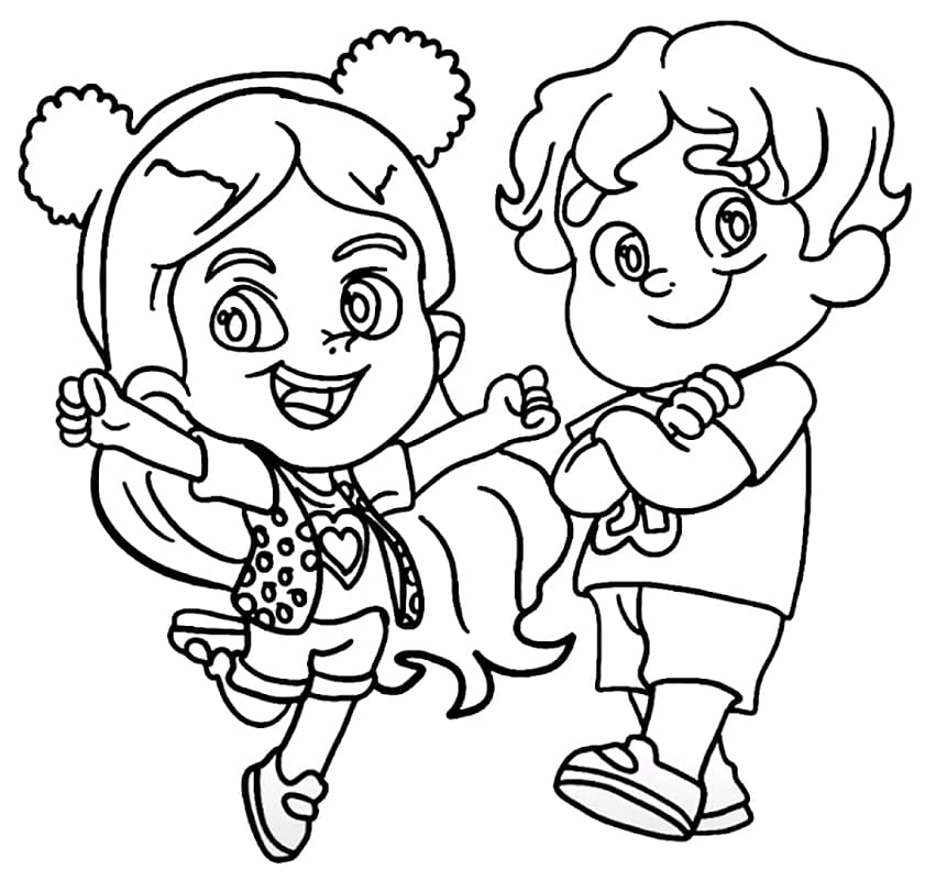 Desenho Maria Clara e Jp 5 para Colorir