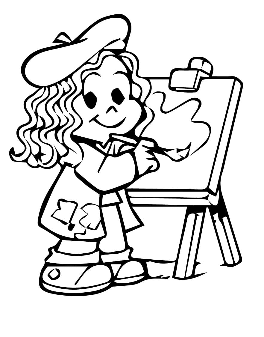 Desenho de Marina a Artista para Colorir