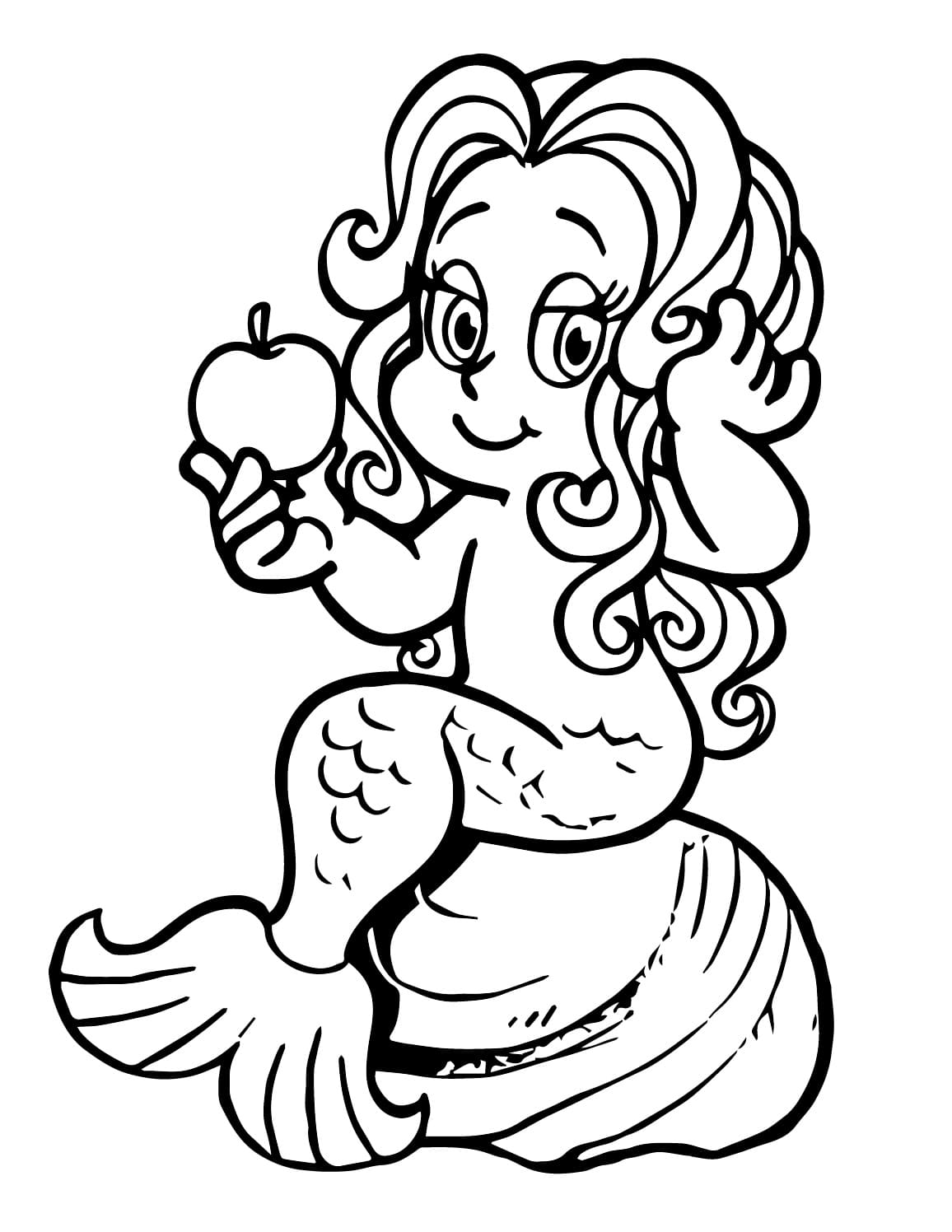 Desenho de Marina a Sereia para Colorir