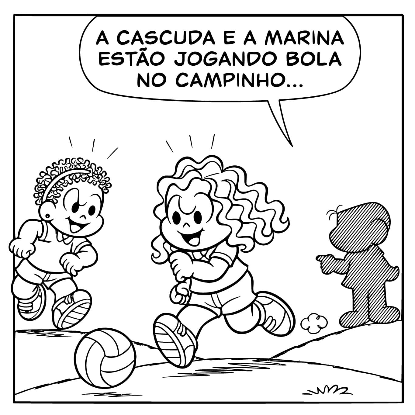Desenho de Marina Está Jogando Futebol para Colorir