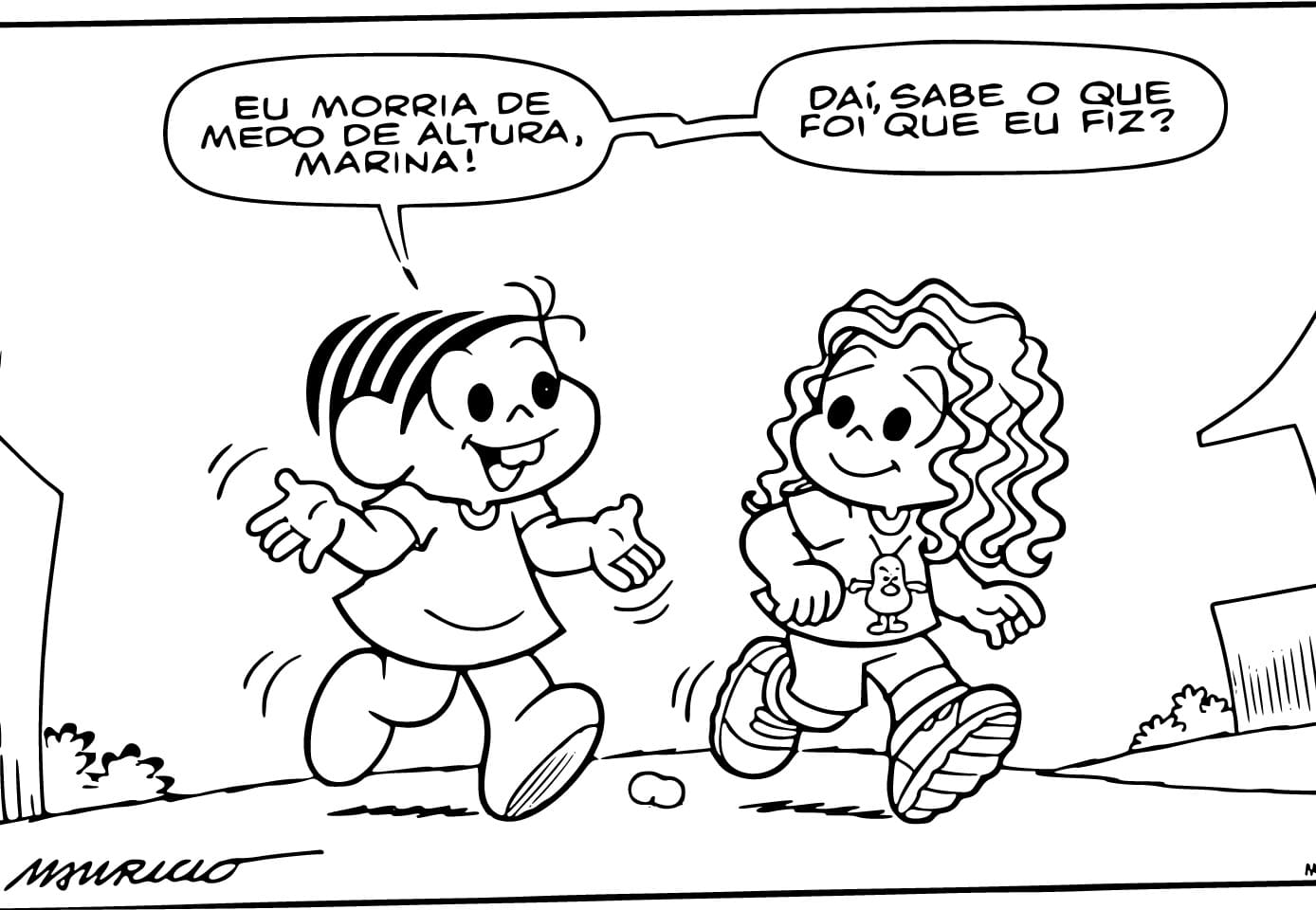 Desenho de Monica e Marina para Colorir