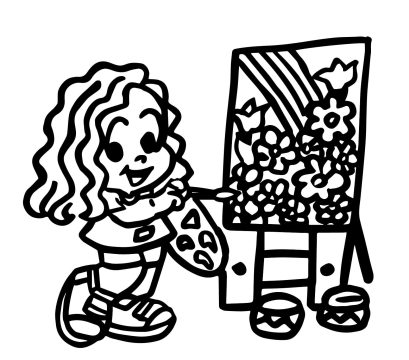 Desenho de Pintora Marina para Colorir