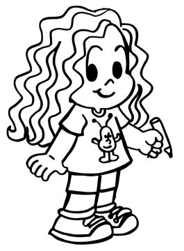 Desenho de Turma da Mônica Marina para Colorir