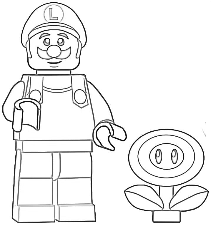 Desenho de Lego Luigi para Colorir