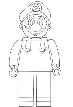 Desenho fácil de Desenhar do mário Lego para Colorir