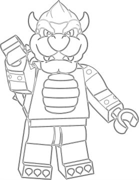 Desenho Imprimível do Bowser Lego para Colorir