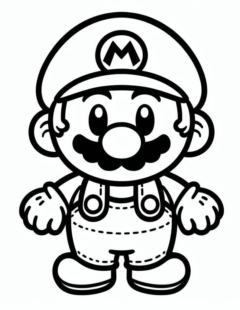 Desenho de Mário Adorável para Colorir