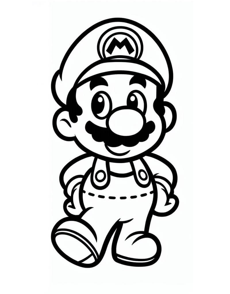 Desenho de Mário Muito Fofo para Colorir