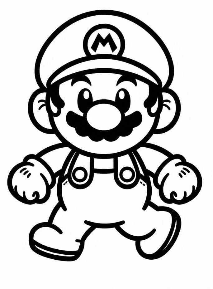 Desenho de Pequeno Mário para Colorir