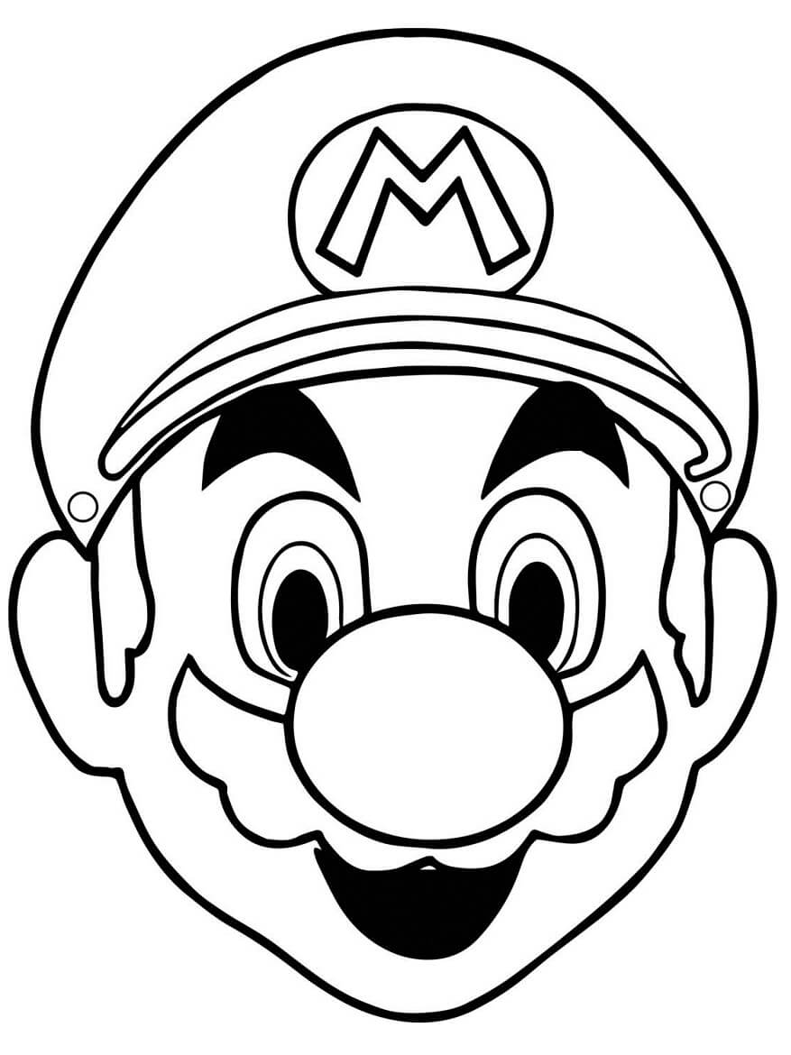 Desenho de Máscara do Mário para Colorir