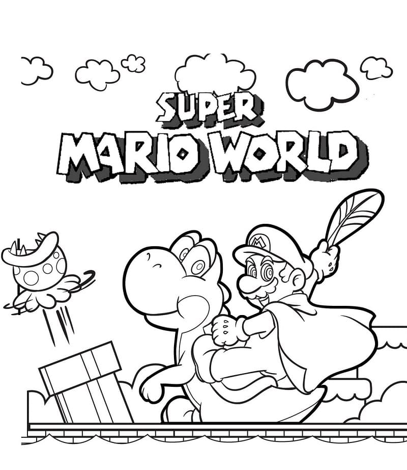 Desenho de Super Mário World para Colorir